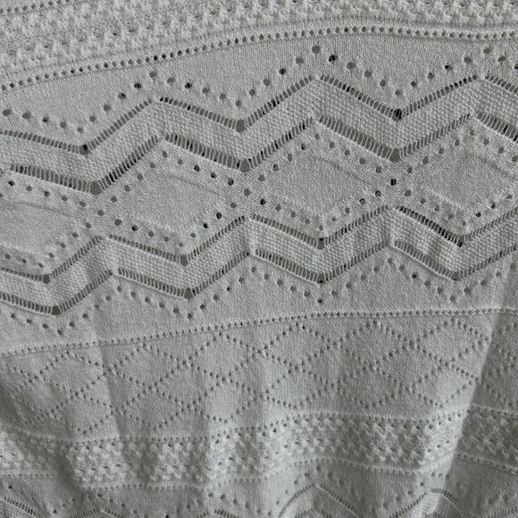 Banana Republic White Open Zigzag Weave Lightweight Sweater Size Small - Picture 2 of 5